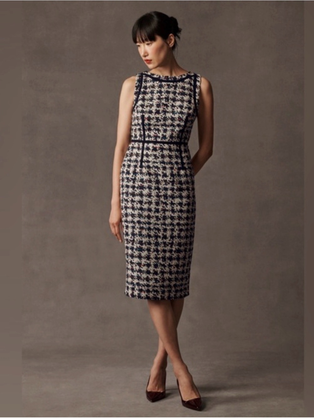 The Fold London Corla Tweed Sleeveless Dress 6